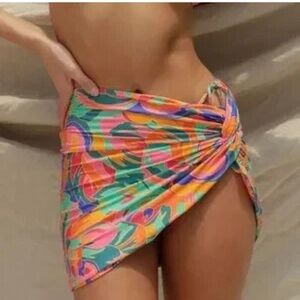 Stone Fox Swim Selma Sarong-Stained Glass-Size XS NWT